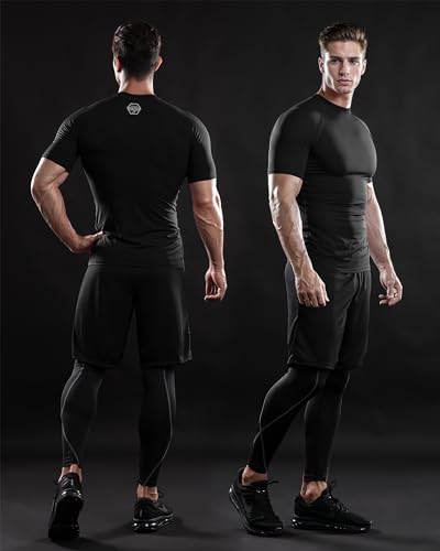 3 Pack Men's Compression Shirt Short Sleeve Baselayer Athletic T-Shirt N26672