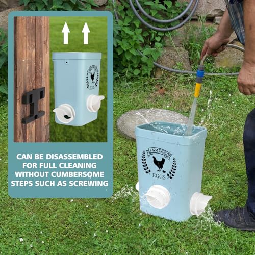 Chicken Feeder and Waterer Set (3 Gallon/26 Pounds) - Hanging Automatic No Waste Y48018