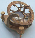Antique Patina Brass Sundial with Hardwood Case K85705
