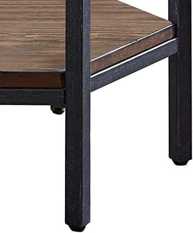 Mocha Hexagonal Iron End Table Z803