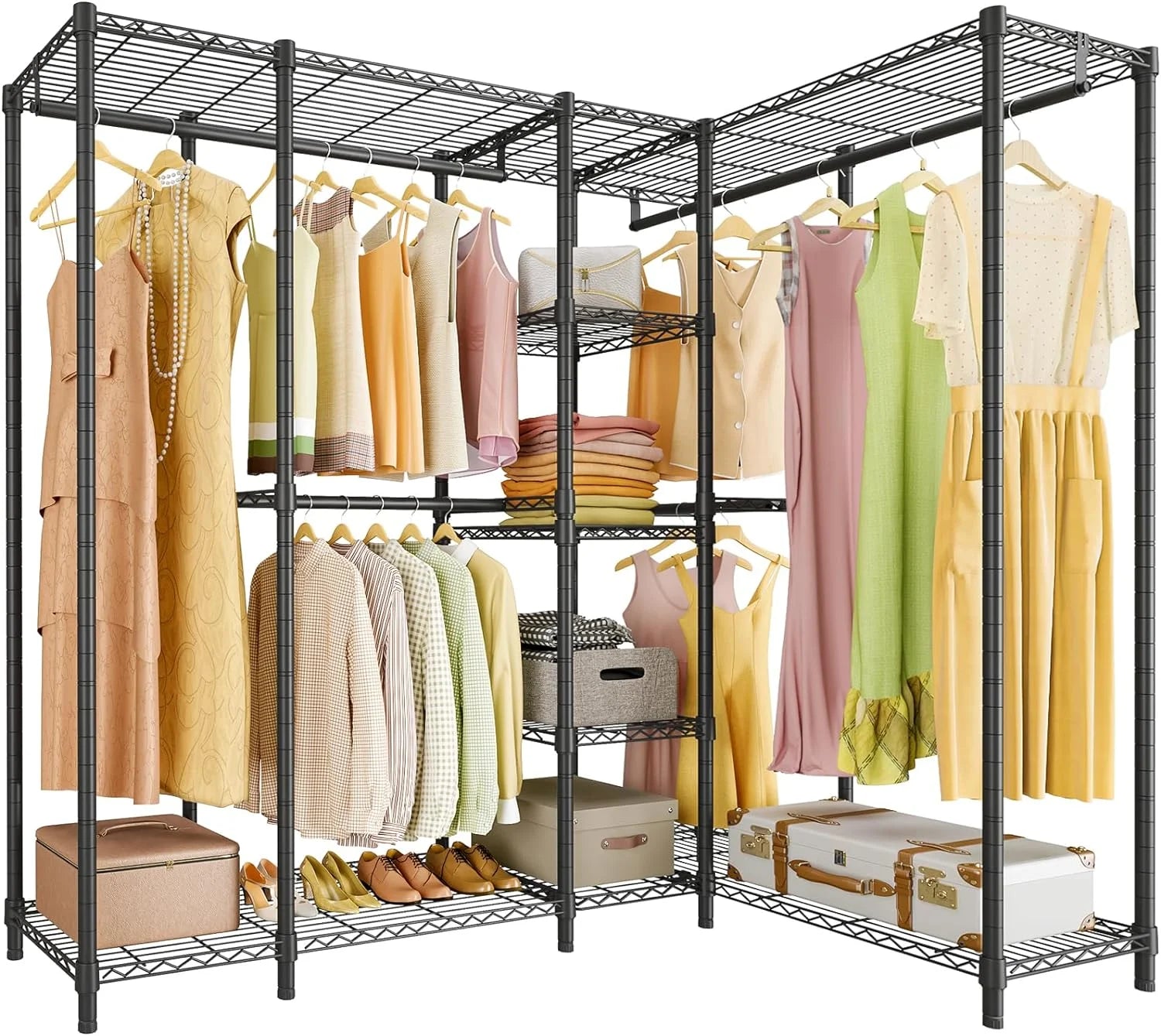 Black Freestanding Metal Clothes Rack E651