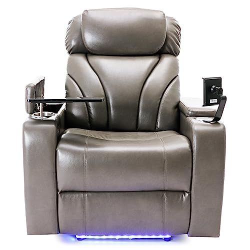 Light Grey PU Leather Electric Single Reclining Chair with USB A8779