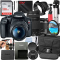 Canon EOS Rebel T7 DSLR Camera Bundle with 18-55mm + 75-300mm Zoom Lens + 128GB SanDisk Card + Case + Tripod B385214
