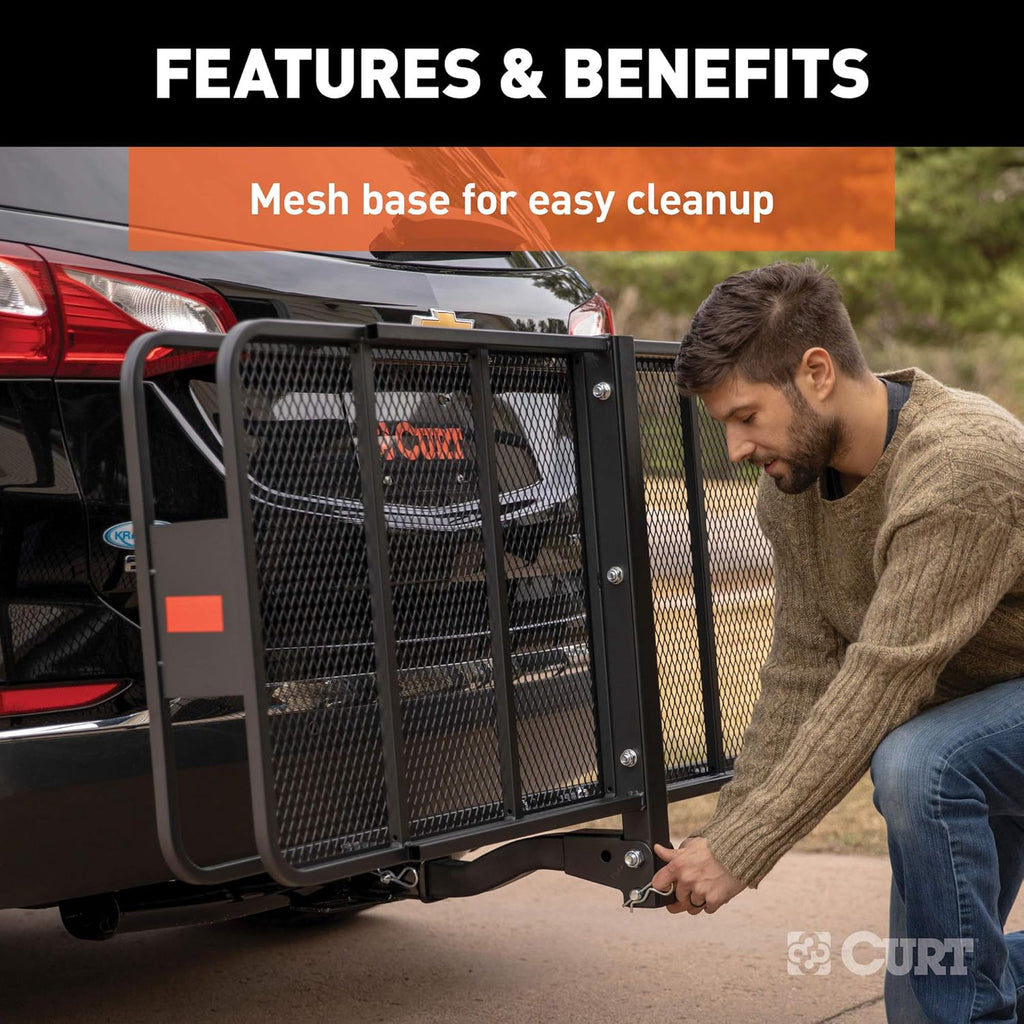 60 x 24-Inch Black Steel Basket Hitch Cargo Carrier S338665