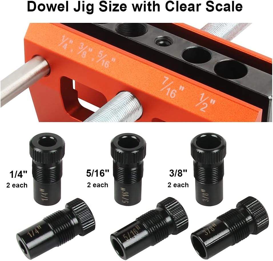Self Centering Dowel Jig Kit Drilling Guide Bushings Set Wood Wide Capacity Doweling Jig Puncher Locator Joints Tool L268445