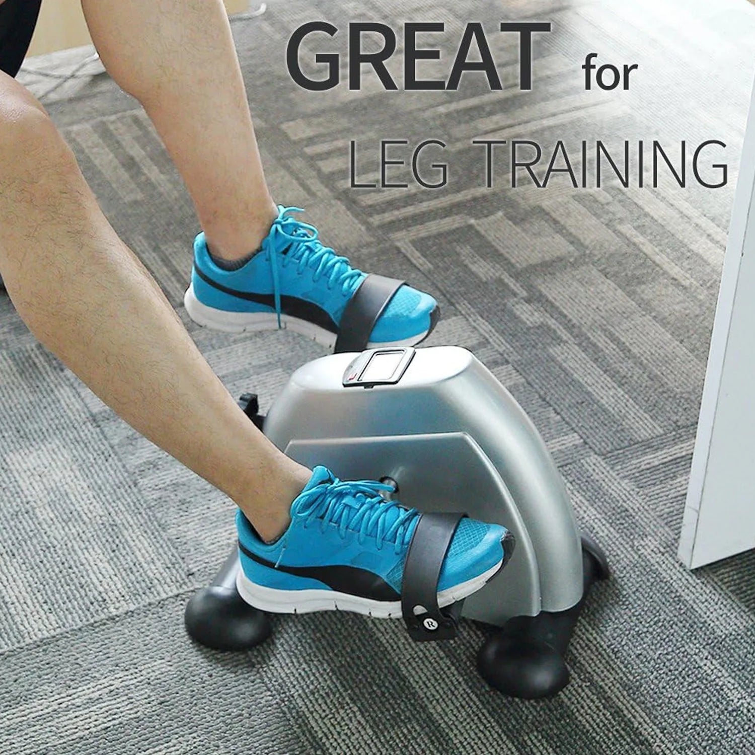 Under Desk Bike Pedal Exerciser Mini Exercise Bike with LCD Display C659602