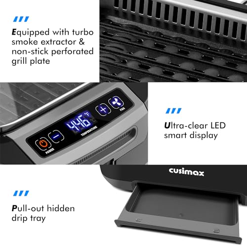 1500W Smokeless Indoor Grill with Lid, Non-stick Removable Grill Plate S45229