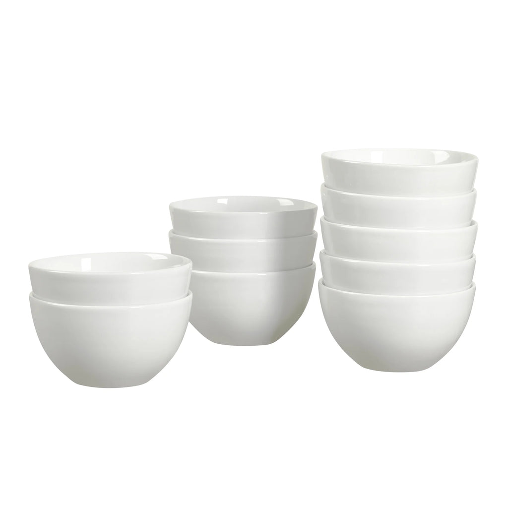 10 Pack White Ceramic 5.5" Cereal Bowls Set N93151