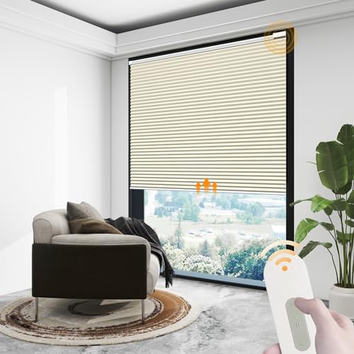 Grey Motorized Cellular Blackout Window Blinds Q10911