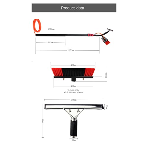 Water Fed Pole 3-in-1 Kit with Scrubber Brush, Spray Washer, Window Squeegee, 7.2M/23.6Ft S369984