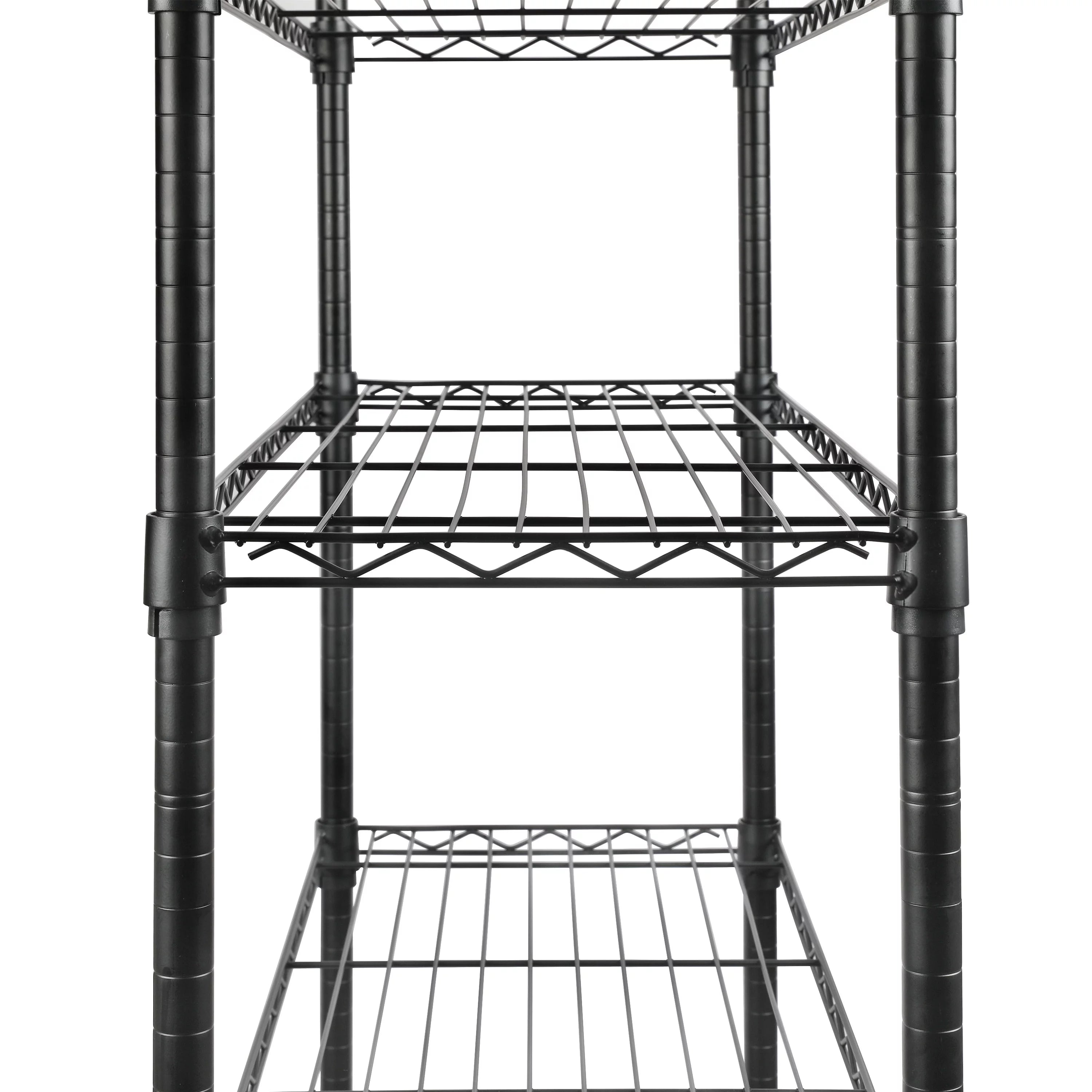 Black 4 Tier Wire Shelf Unit Q3118