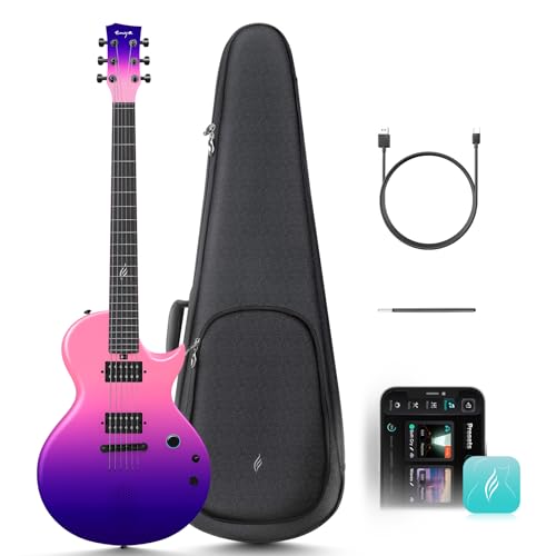 39" Smart Electric Carbon Fiber Guitar with 15W Wireless Speaker and Gig Bag J41062