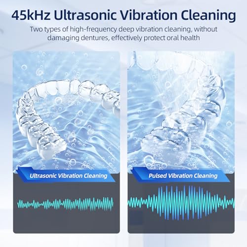 Ultrasonic Retainer Cleaner with 200ML Capacity, 45kHz, 4 Modes C590