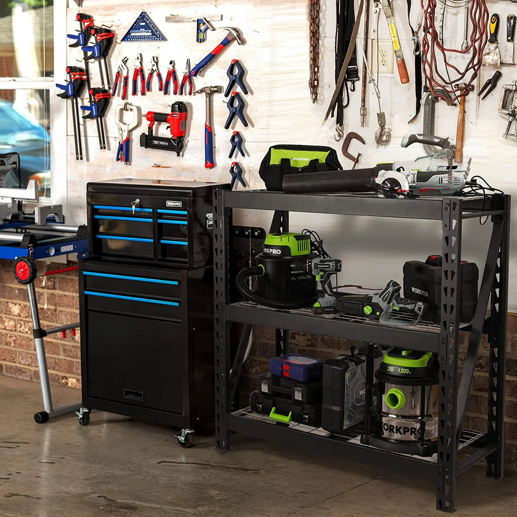 3-Tier Heavy Duty Metal Garage Shelving Unit, 50”W x 47”H x 18”D, 5400 LBS Load Capacity G151