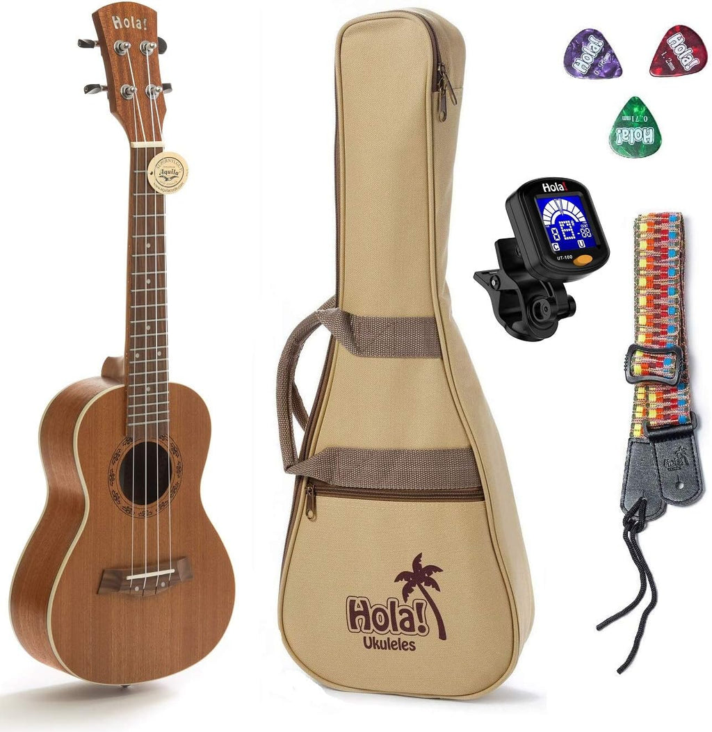 24 Inch Mahogany Concert Ukulele Bundle with Padded Gig Bag G898