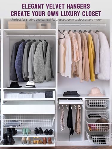 50 Pack Non-Slip Velvet Clothes Hangers with Swivel Hook K75743