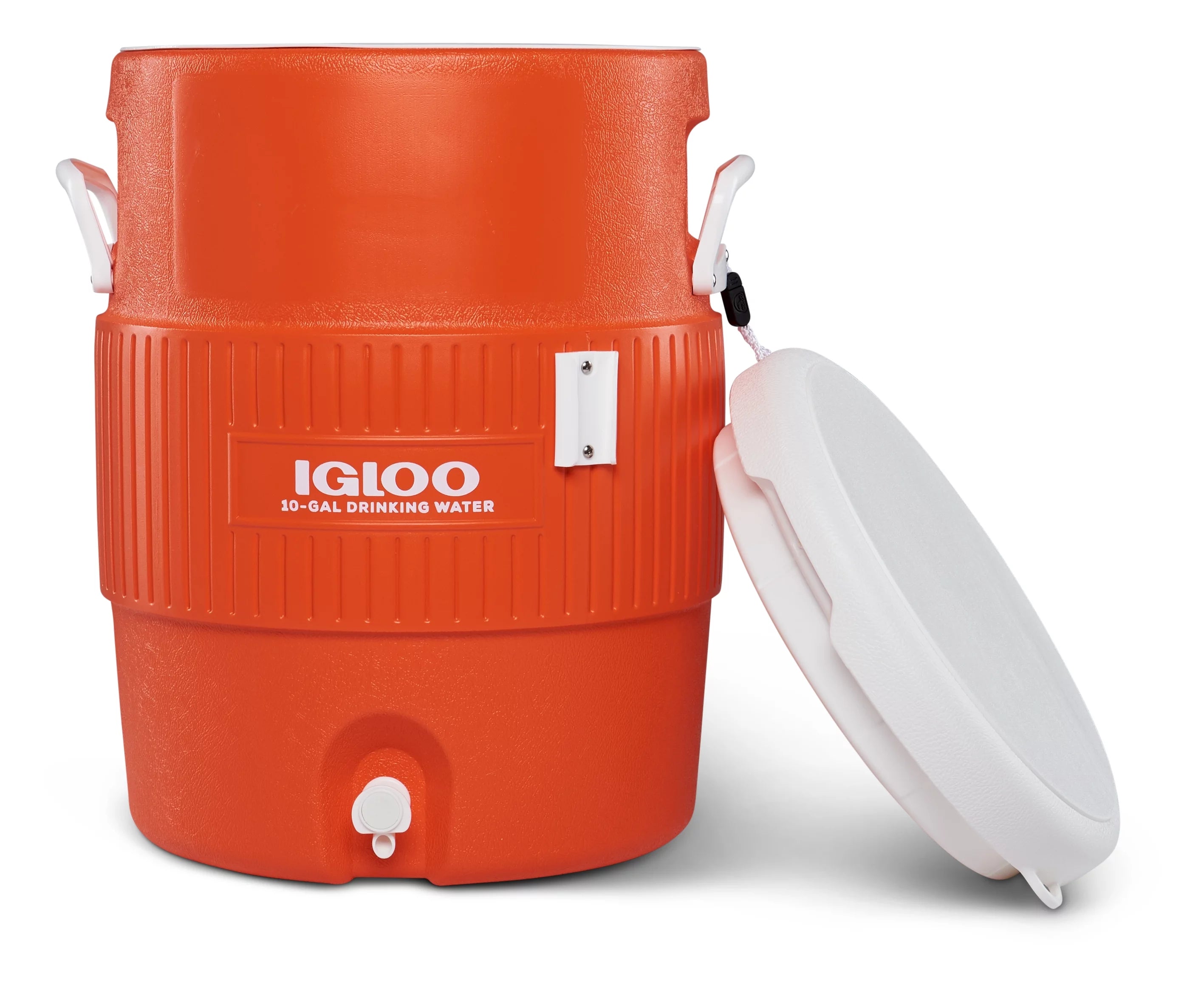 Orange 10-Gallon Water Jug with Cup Dispenser Q274