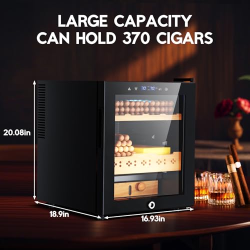 35L Electric Cigar Humidor Cabinet, 260 Counts, Spanish Cedar Wood Q708