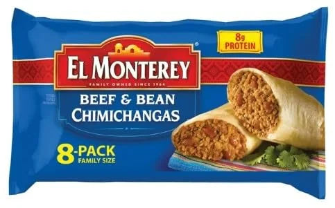 Beef & Bean Chimichangas, 32 oz, 8 Count, Frozen, Pack of 3 F33002