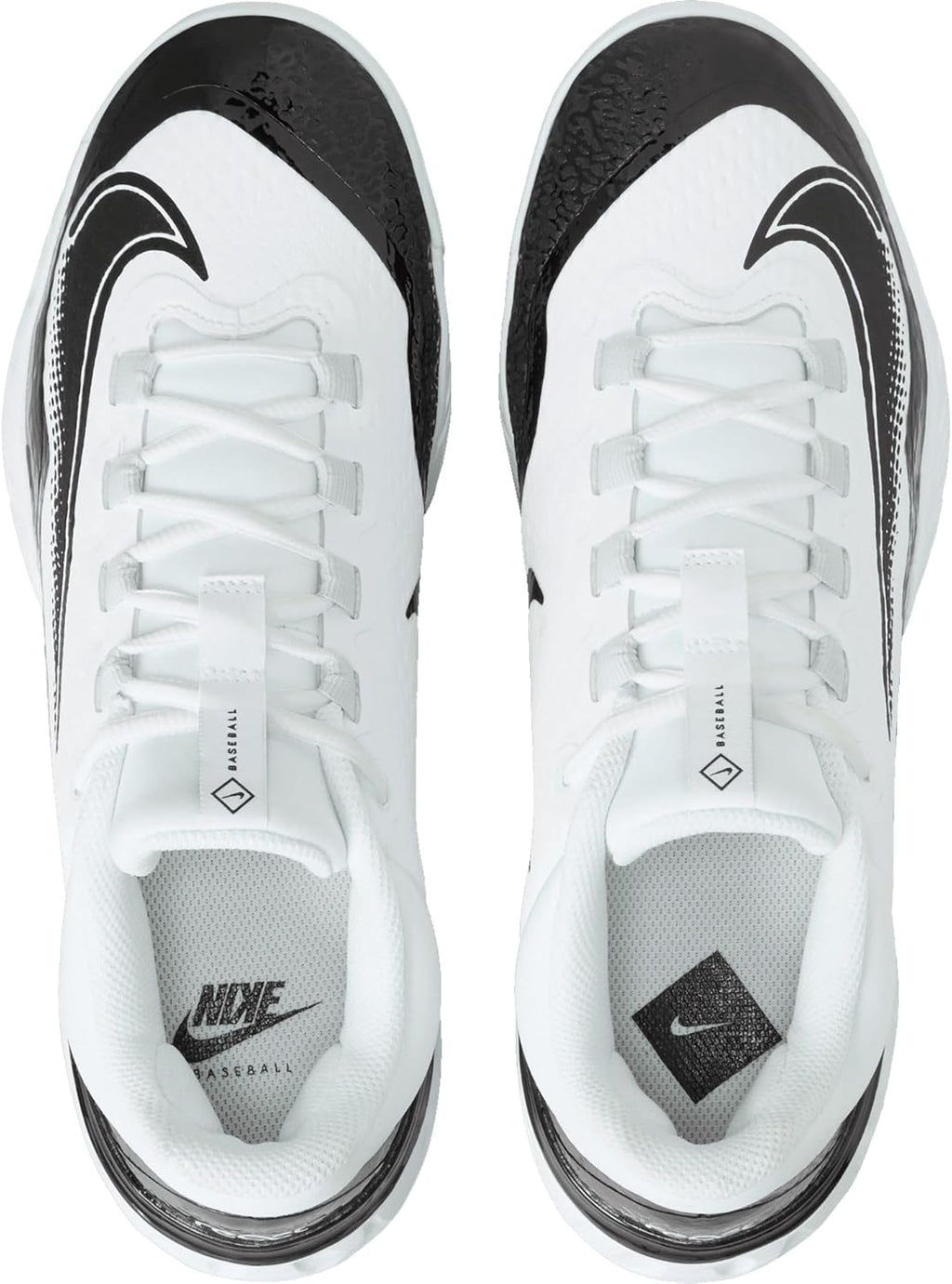 White-Black Metal Baseball Cleats J1564