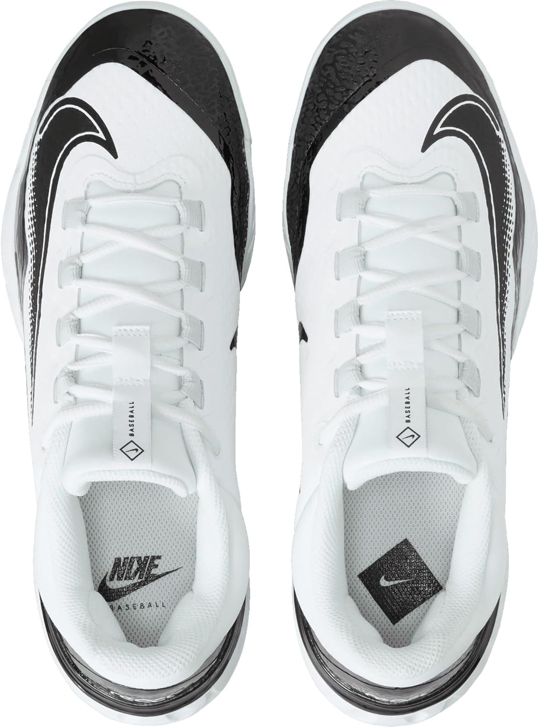 White-Black Metal Baseball Cleats J1564
