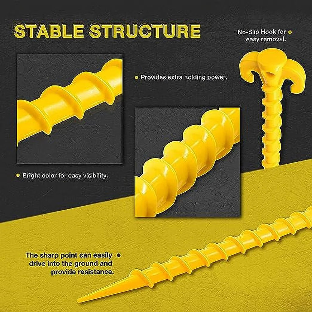 8-Pack 10 inch Yellow Outdoor Tent Stakes S2892