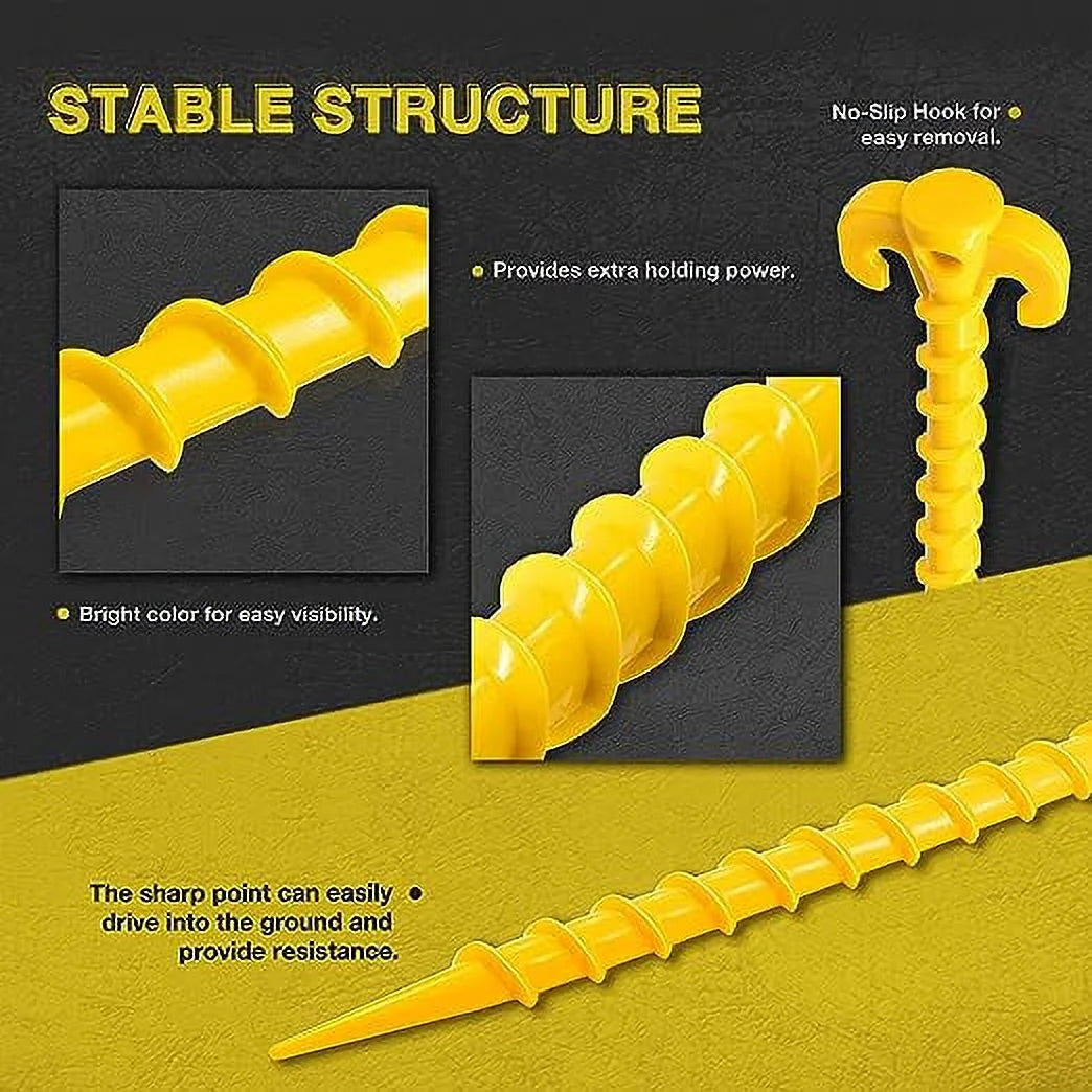 8-Pack 10 inch Yellow Outdoor Tent Stakes S2892