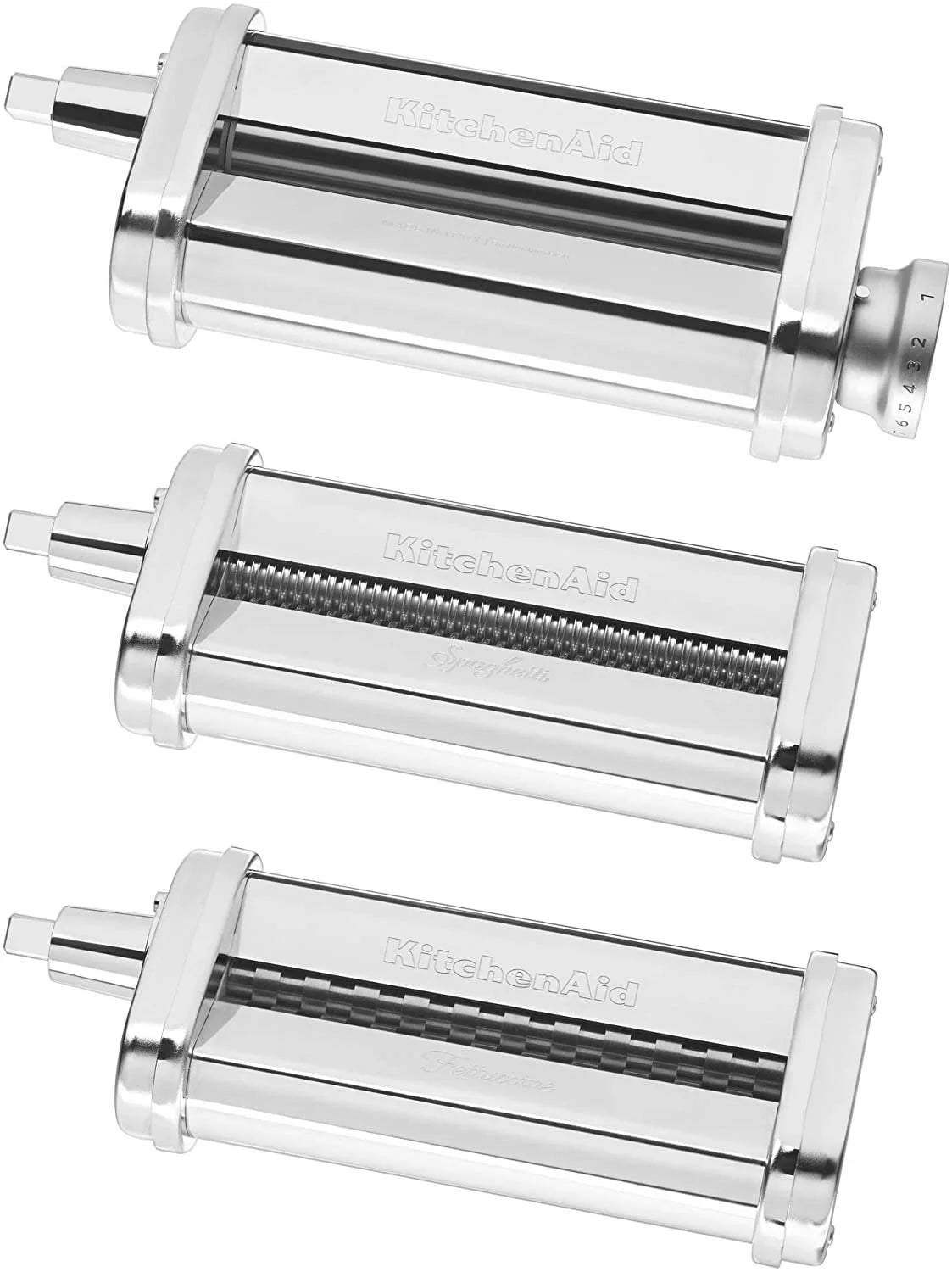 White Pasta Press Attachment with 6 Interchangeable Pasta Plates Y994
