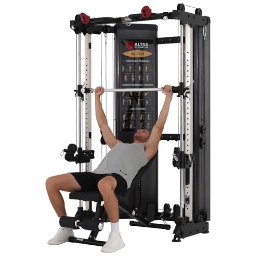 Folding Home Gym Smith Machine with Pulley System Squat Rack Weight Bar F485
