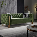 Light Green Tufted Chesterfield Sofa with Metal Legs D620776
