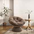 Yellow Chenille Upholstered Swivel Papasan Chair E560