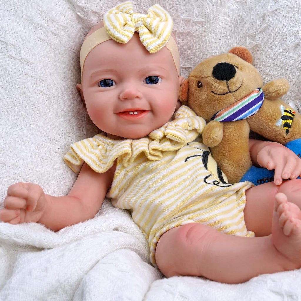 16-Inch Full Platinum Silicone Realistic Newborn Baby Dolls U962