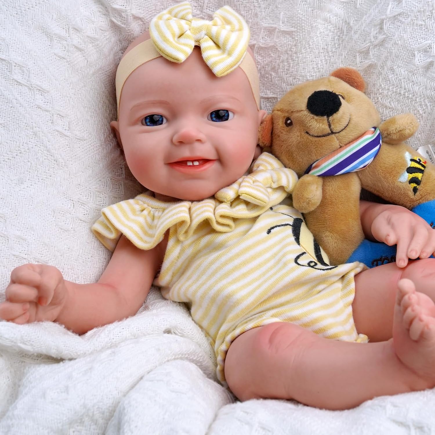 16-Inch Full Platinum Silicone Realistic Newborn Baby Dolls U962