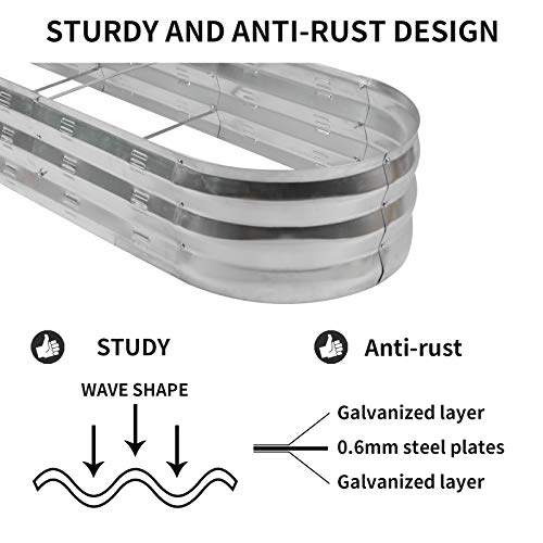Silver Galvanized Metal Raised Garden Bed Kit E83241