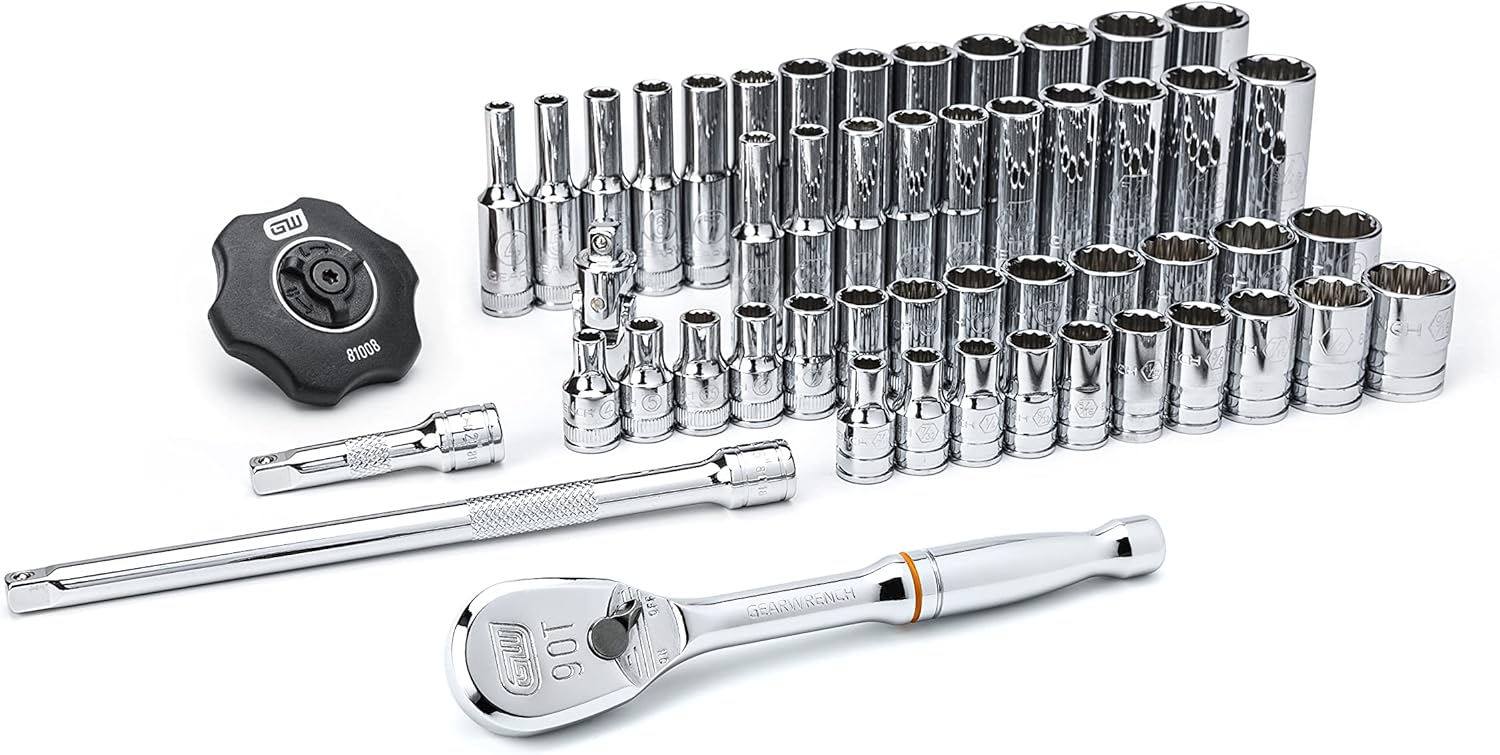 51 Pc 1/4" Drive Standard & Deep SAE/Metric Mechanics Tool Set U64196