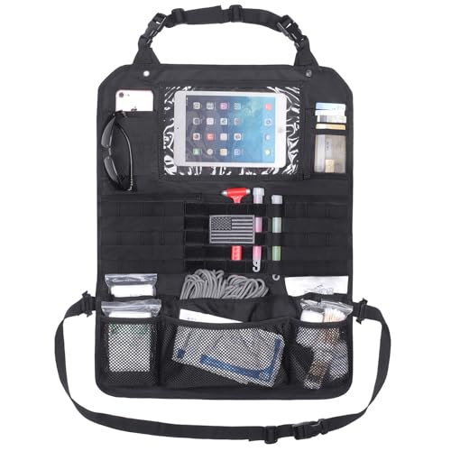 Khaki Tactical Car Seat Back Organizer E42326