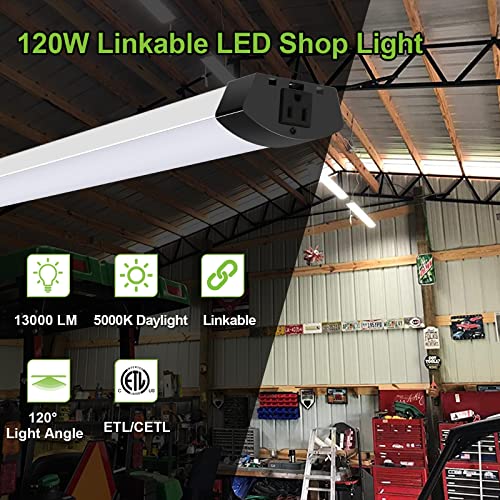 2 Pack 4FT 120W LED Shop Light 5000K 13000lm G9643