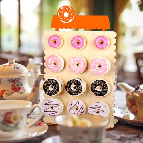 Reusable 12 Peg Wooden Donut Wall Stand N888