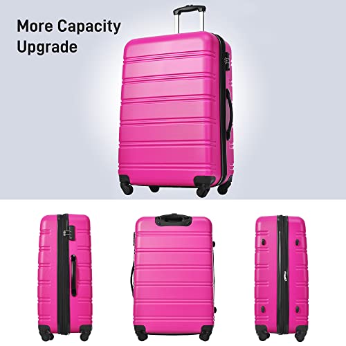 3 Piece Hardside Expandable Suitcase Set with Spinner Wheels and TSA Lock, 20 24 28 Inch, Rose Pink X47397