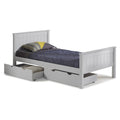 Kids Twin Wood Platform Bed with Storage Drawers in Dove Gray Q233124