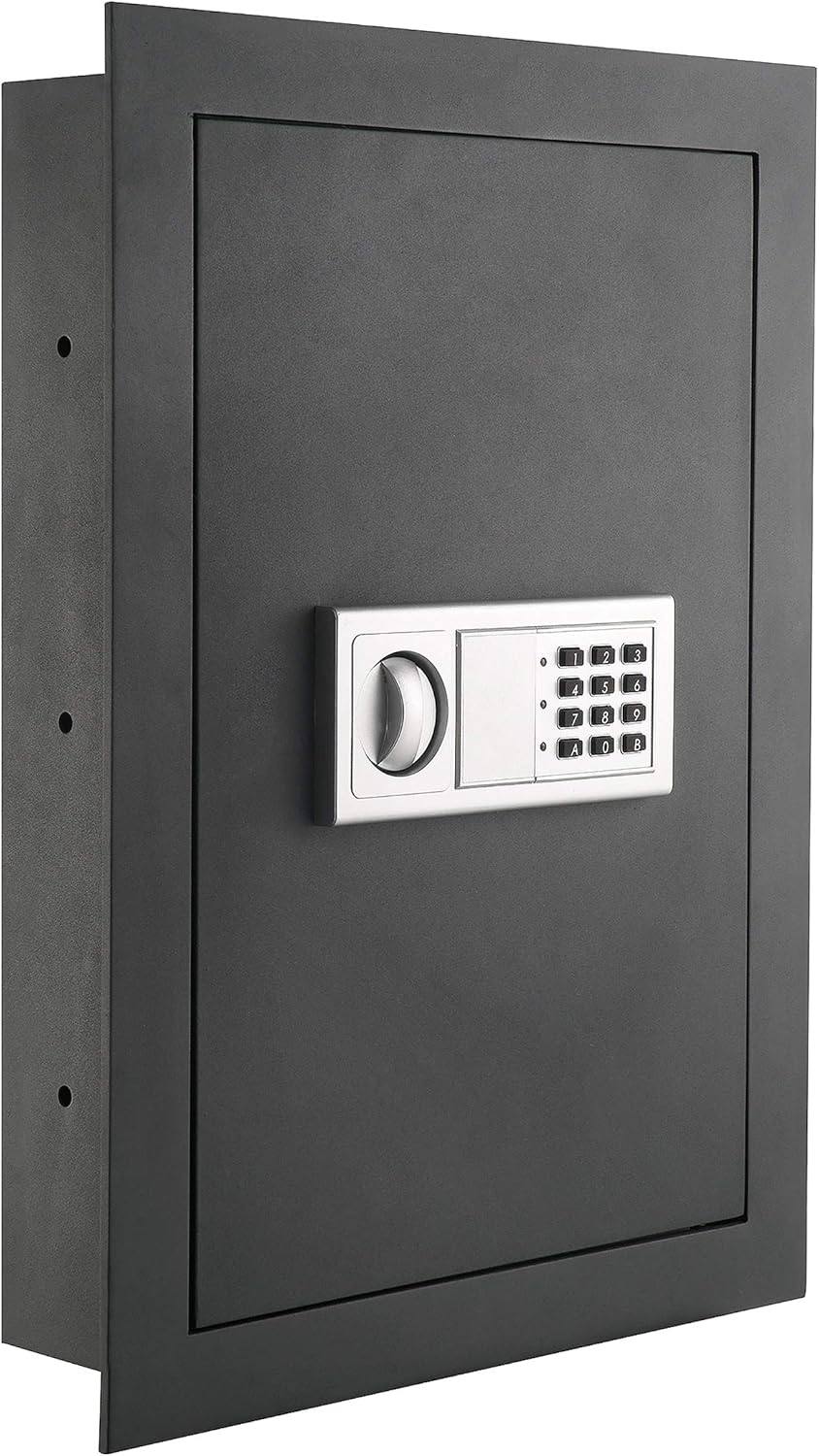 Dark Gray Electronic Flat Wall Safe Box with Digital Keypad and 2 Manual Override Keys C193634