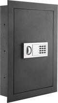 Dark Gray Electronic Flat Wall Safe Box with Digital Keypad and 2 Manual Override Keys C193634