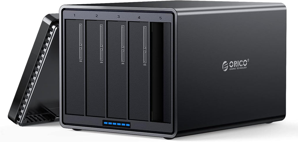 5 Bay Hard Drive Enclosure Magnetic Aluminum USB 3.0 to SATA for 3.5 inch HDD Tool Free Storage Case P802