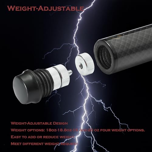 58" Carbon Fiber Pool Cue Stick Weight Adjustable 18OZ 20OZ P8426