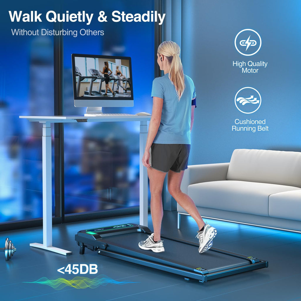 Walking Pad Under Desk Treadmill 2 in 1 Folding Treadmill with Remote Control LED Display L75218