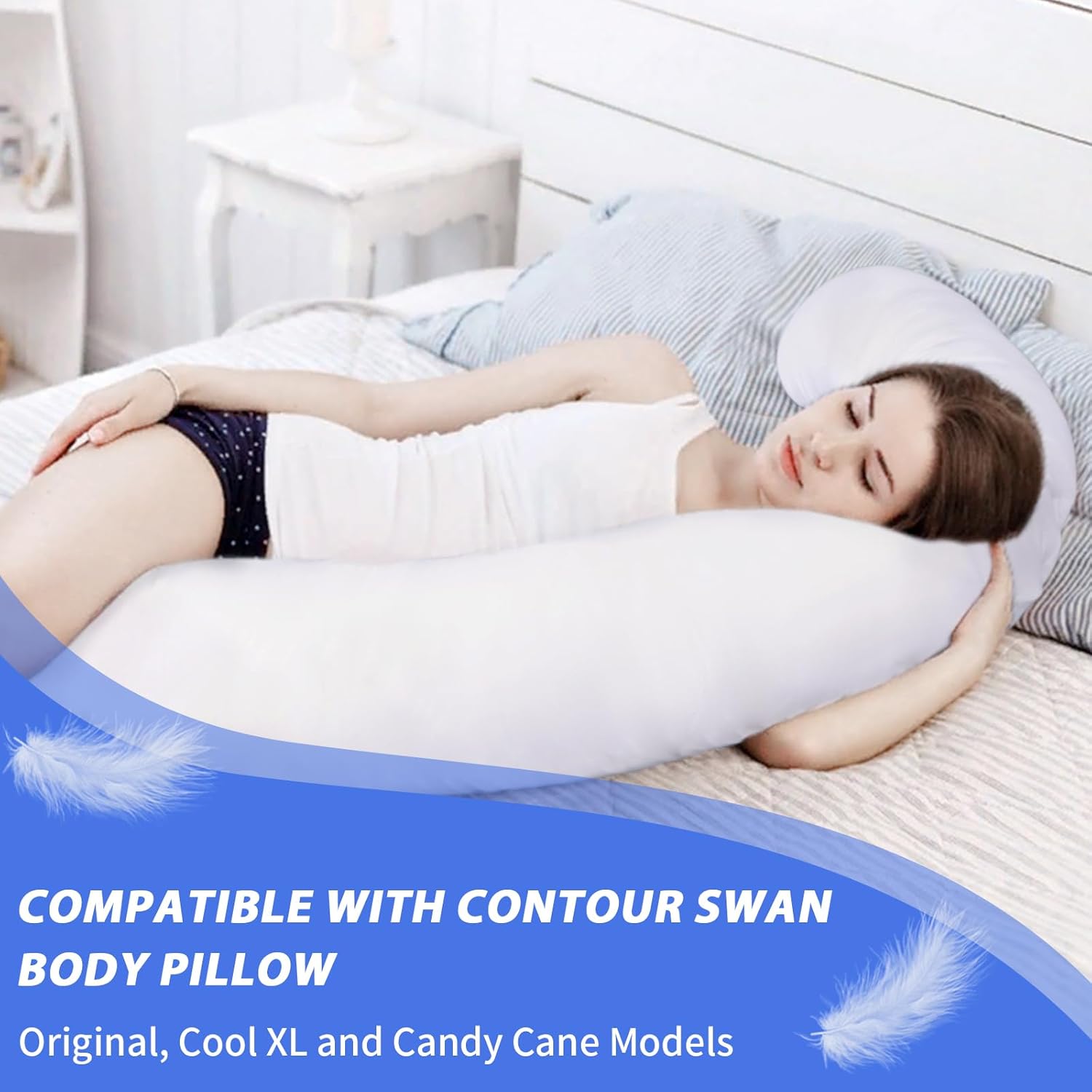 White Cotton Zippered Pillowcase Z106860