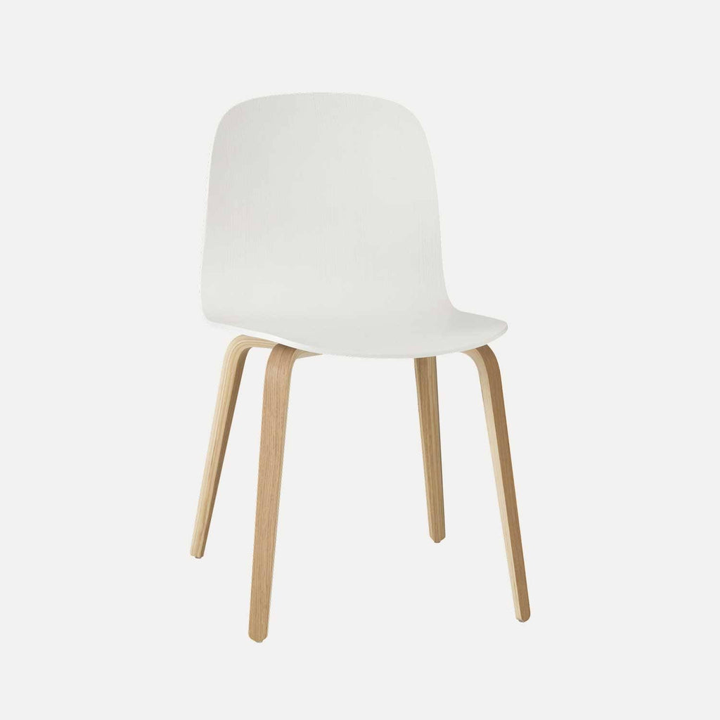 Oak / White Chair with Wood Base F188242