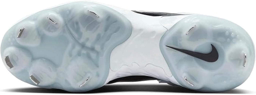 White-Black Metal Baseball Cleats J1564