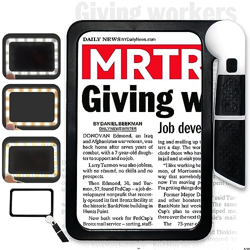 3X Large Rectangle Lighted Magnifier with Dimmable LED H1630
