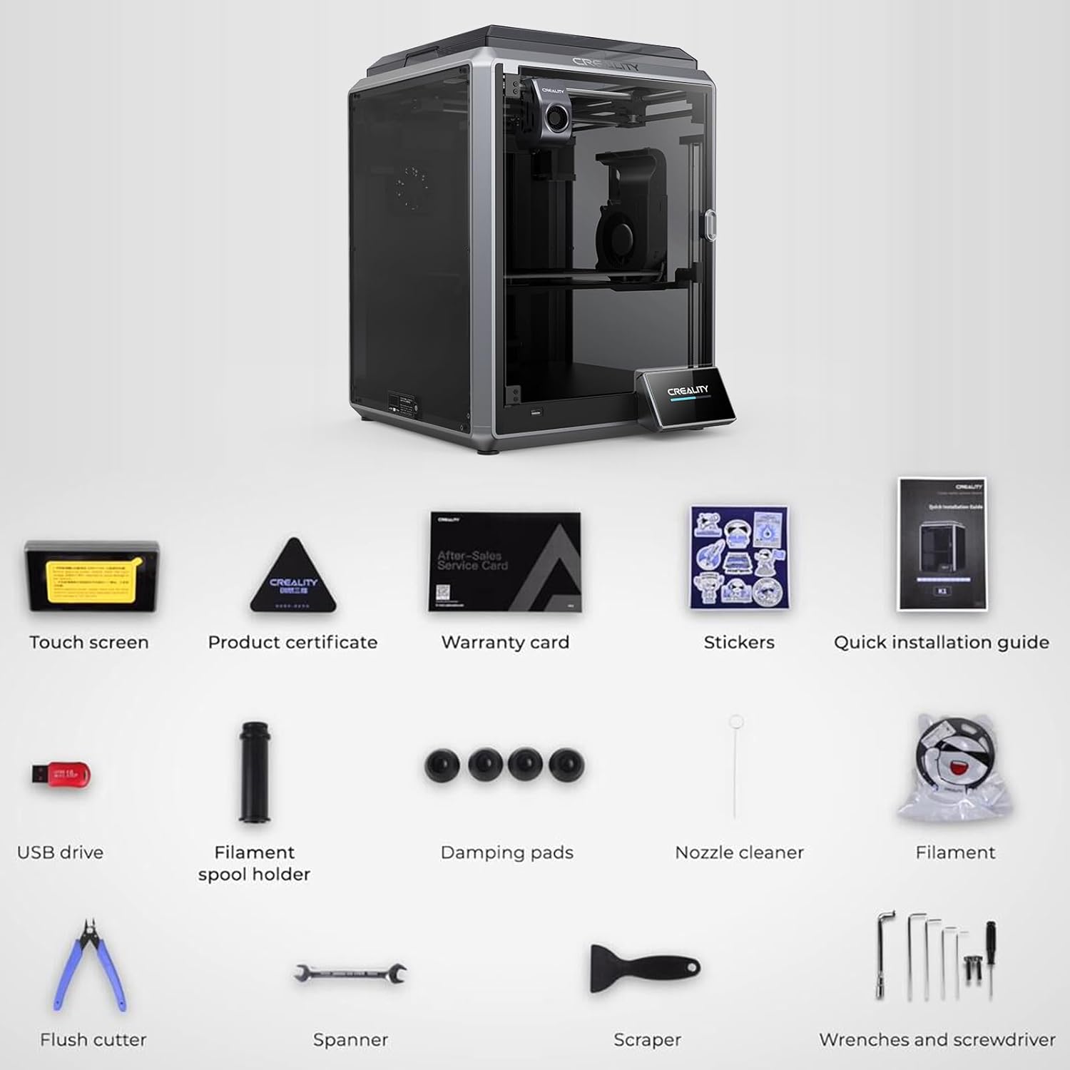 3D Printer 600mm/s High Speed with 4.3'' Color Touchscreen Dual-Gear Direct Extruder 220 * 220 * 250mm C758